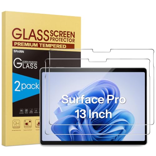 Image of [2-Pack] Screen Protector for Surface Pro X, SPARIN Tempered Glass Screen Protector for Microsoft Surface Pro X 13 Inch with Surface Pen Compatible, Scratch Resistant