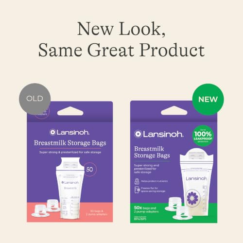 Image of Lansinoh Breastmilk Storage Bags, 50 Count with 2 Pump Adapters, Baby Essentials, Fast Freeze & Thaw Breast Milk Bags for Baby Bottle Feeding, Strength & Stretch, 6 Ounce | Baby Essentials, Fast Freeze & Thaw Breast Milk Bags for Baby Bottle Feeding, Strength & Stretch