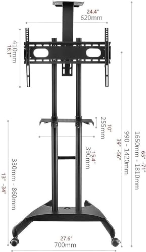 Soporte móvil para TV con ruedas y estantes ajustables miniatura 5