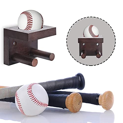 Joinsi 2 Pack Baseball Bat Holder Wall Mount Display Stand Hanger, Softball Storage Rack #TOP2