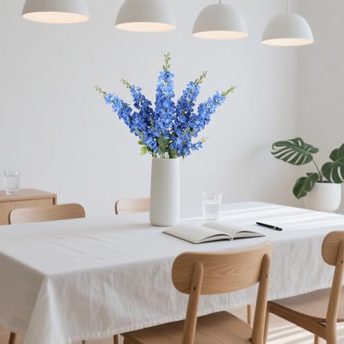 IPOPU 43.3" Royal Blue Delphinium Artificial Flowers 5PCS Faux Delphinium Flowers Larkspur Long Stem Artificial Flowers for Wedding Table Centerpieces Home Garden Decor(Royal Blue) by IPOPU - Used condition - Image 6