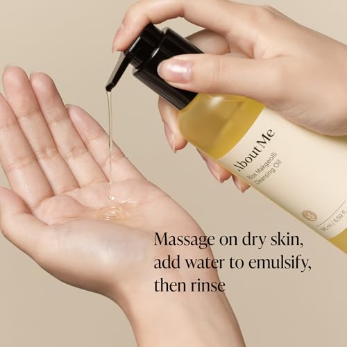 About Me Rice Makgeolli Cleansing Oil – Triple Ferment Oil Cleanser & Makeup Remover with Galactomyces, Melts Waterproof Makeup, Milky Rinse No Residue, Fragrance-Free for Sensitive Skin, 6.59 fl oz
