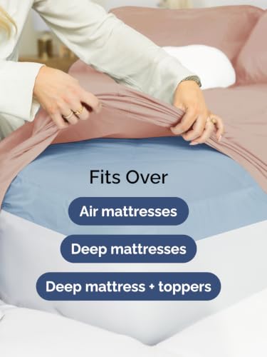 Image of Extra Deep Pocket Cal King Size Sheet Set - Breathable & Cooling - Mauve