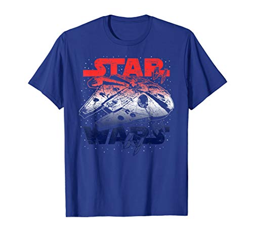 T-shirt Star Wars Falcon graphique rouge blanc bleu avec imprimé haute netteté