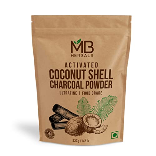 MB Herbals Activated Charcoal Powder from Coconut Shell 8 oz (227 Gram / 0.5 LB) | Food Grade Coconut Charcoal Powder | for Detox | Face Packs and Masks| Soap Making | ToothPowder