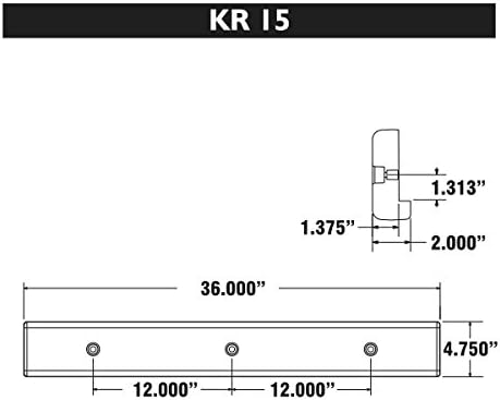 KAMR-KR15-B * 3 Ft. Post Bumper with One Lip - Black