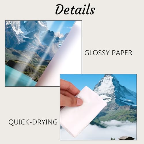 Ditwis 100 Blatt Fotopapier 10x15,200g/m² Glänzend Druckerpapier für Drucker, Dickes Papier zum Drucken für 15x10 cm Fotos, Bildern, Flyern