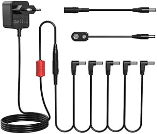 Donner Adapter Power Supply adapter adapter do gitary, pedał efektów 9 V DC 1 A z 5 łańcuchami daisy gratis kabel (DPA-100)