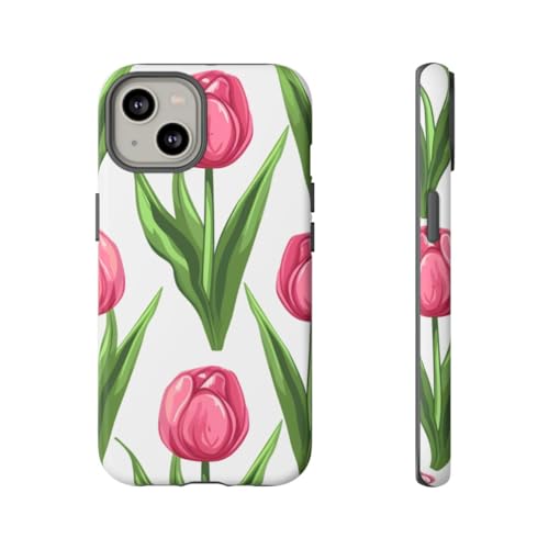 Coque iPhone 14 tulipe rose fleurie pour accessoiriser vos tenues d'été