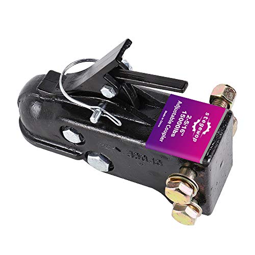 Stegewop MY-TC-12 2-5/16 Inch Heavy Duty Adjustable Trailer Coupler Channel-Mount Sae Class Iv 15000 Lbs Black thumb #1