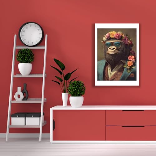 Gorille en costume singe pimpant impression d'art grand format mat - 4