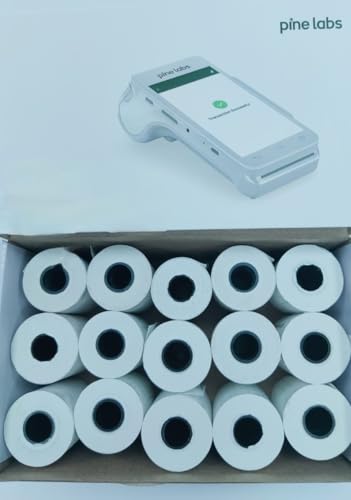 Image of PINE LABS Paper Rolls | POS Machines Thermal Rolls | Printing Rolls | EDC Rolls | POS Rolls | Billing Rolls |15 meter (Length) x 56mm (Width) - 40mm Diameter (Pack of 50)