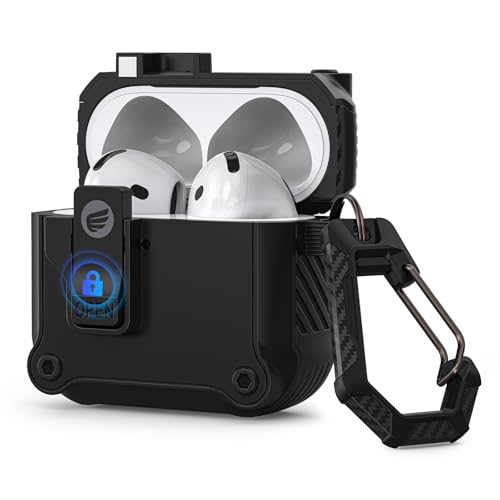 AirPods 4ケース、キーチェーン付きソフトシリコーン保護カバー、ブラック（ブラック、AirPods Pro 1/2）