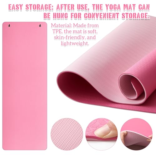 Image of Briwooody Hanging Yoga Mat, Exercise Mat Non Slip Thick for Women and Men, Tear-resistant Fitness Pad with Reinforced Holes for Home Gym, Yoga, Pilates,stretching