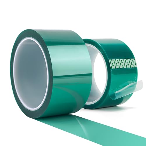 Image of Resin Tape for Epoxy Resin Molding - 2 inch x110' for High Temp Resin Tape | 500F Heat Resistant, Green Silicone Adhesive | DIY & Powder Coating - 2 Pack