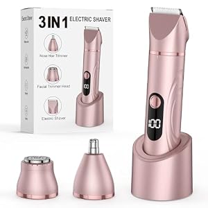 Lady Shaver für Frauen, 3-in-1-Bikini-Trimmer für Frauen zur Nass- und Trockenanwendung, elektrischer schmerzfreier Rasierer für Beine, Körper, empfindliche Haut