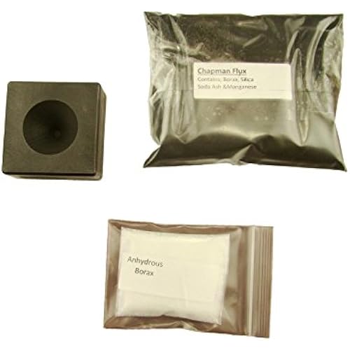 Smelting Conical Mold + 1Lb Chapman Flux & 2 Tbsp Anhydrous Borax Assy Gold Silver Black Sand