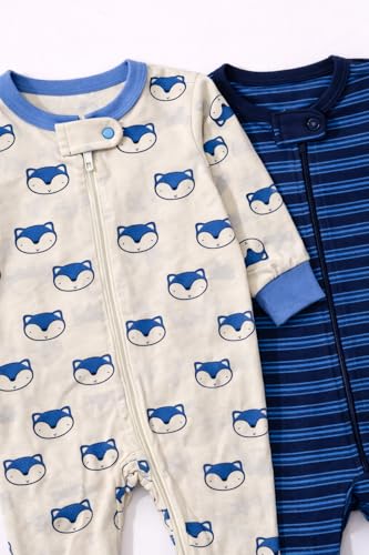 Image of TuddyBuddy 100% Cotton Multi Color Zipper Romper Sleepsuit /Romper /Jumpsuit for Baby Boy & Baby Girl