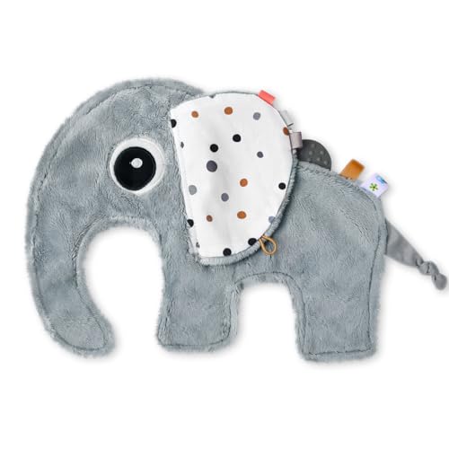 Elephant Security Blanket for Baby, Soft Unisex Baby Lovey Newborn Essentials for Boys and Girls, Lovey Unisex Baby Presents for Newborn Boys and Girls Snuggle Toy, Sensory Animal Plush Toys (Blue)