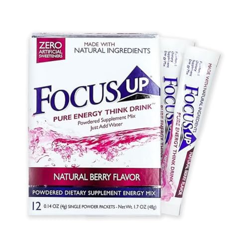 FocusUP Think Drink – Natural Energy & Focus Supplement Powder with Acetyl L-Carnitine, Rhodiola, DMAE & Huperzine-A | Brain Support, Mental Clarity & Smooth Energy | 12 Sugar-Free Stick Packs