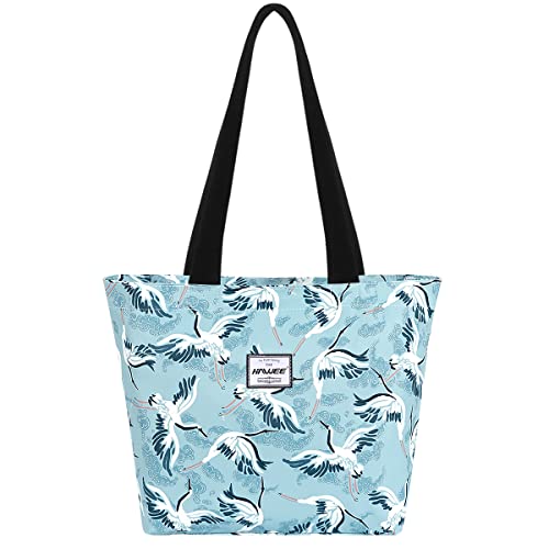 HAWEE Mujer Bolsa de Hombro con Cremallera Ligera Bolso Totalizador Impermeable Bolso de Bandolera Grande Bolsa de Compras Niña Bolsa de Asas para Vida Diaria Estudio Trabajo Viaje Playa