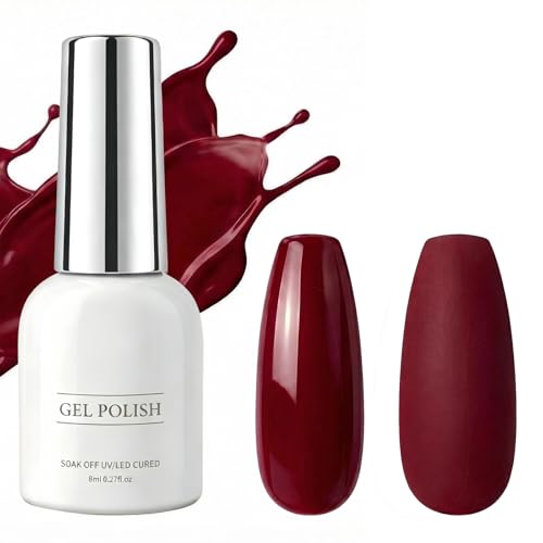 Esmalte en gel rojo carmín 8ml para uñas miniatura 1