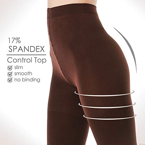 Image of G&Y 2 Pairs Semi Opaque Tights for Women - 70D Microfiber Control Top Pantyhose