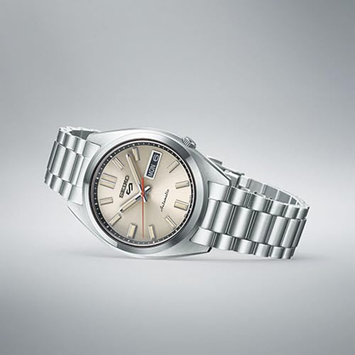 Image of SEIKO SRPK91 Automatic Watch for Men Stainless Steel Case Durable Strap Water Resistant Analog Display, Ivory - One Size