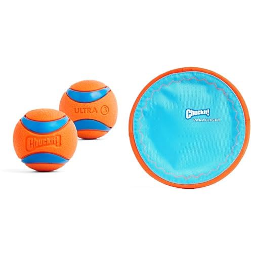 Chuckit Small Dog Play Bundle - Ultra Ball 2-inch Dog Toy 2-Pack Paraflight Flying Disc 9 75 Large