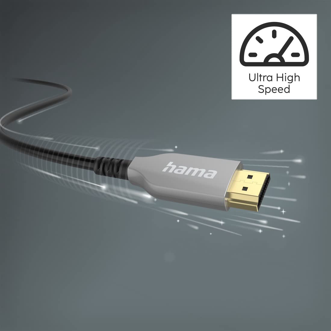 Hama Cavo HDMI ad alta velocità 20 m 4K (ottico, cavo HDMI con Ethernet, 18 Gbps, ARC, HD, HDR, protezione antitorsione, connettori placcati oro, cavo monitor, cavo ad alta velocità, PS5)