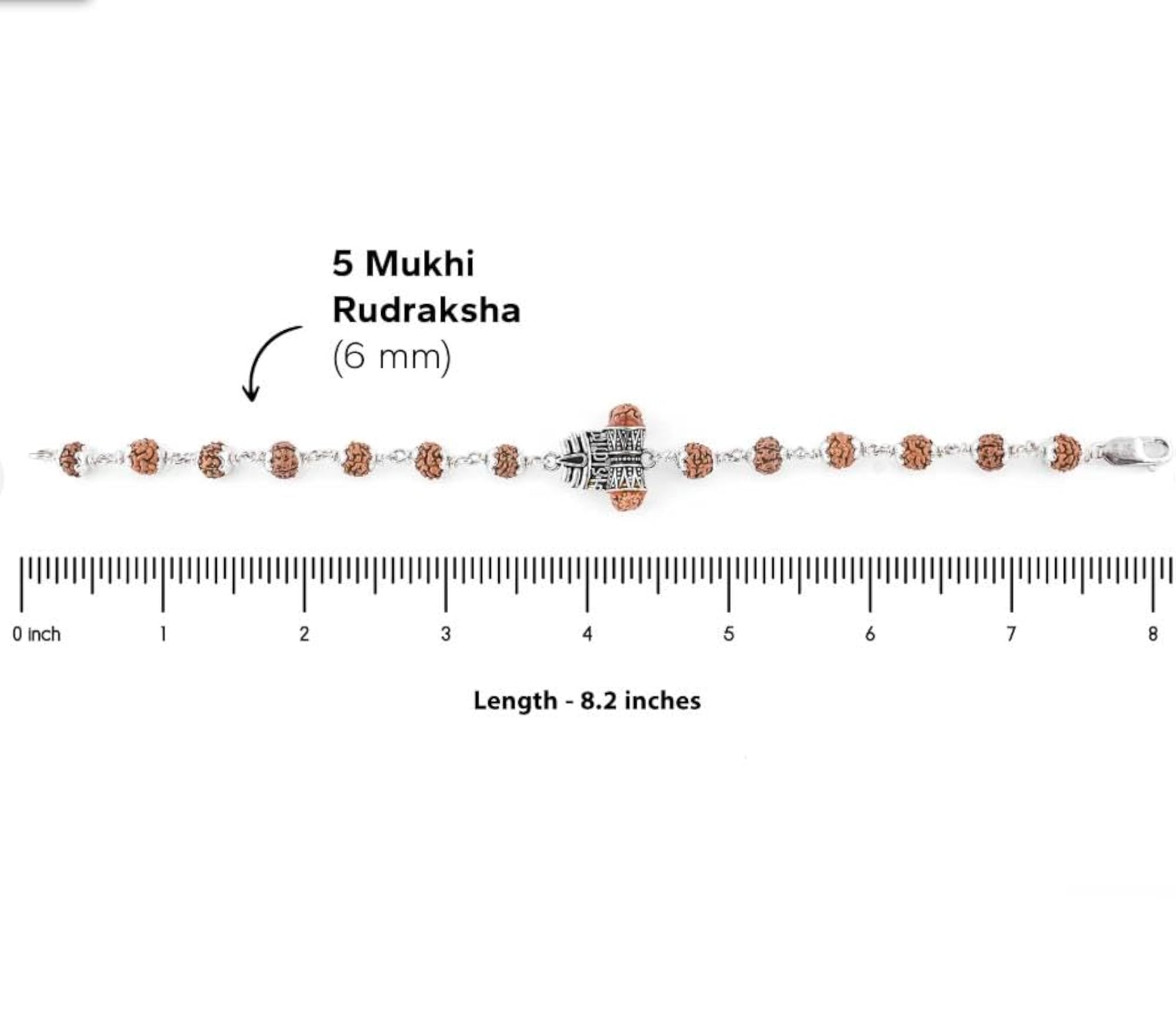 Rudraksha 925 Silver Trinetra Mahakaal Bracelet for Men
