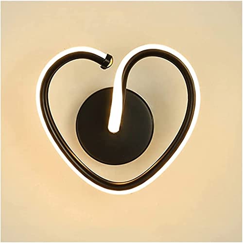 Lampe murale moderne LED intérieur : applique en cœur asymétrique or pour chambre