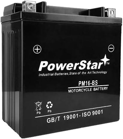 PowerStar YTX16-BS Motorcycle Battery for Kawasaki VN1500-D, E, N Vulcan 1500CC