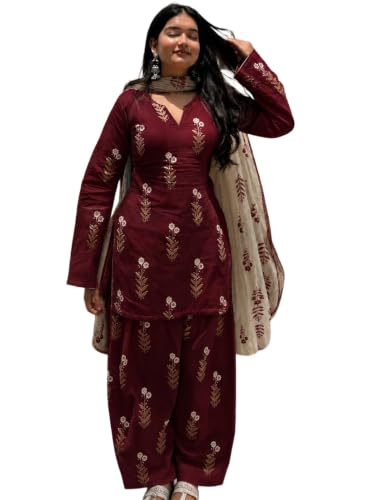 Image of ANNI DESIGNER Farshi Salwar Suit for Women | Viscose Blend Printed Straight Kurta with Dupatta | Farsi Farasi Parsi Ethnic Indian Office Party Wedding Clothing Fashion Premium Traditional