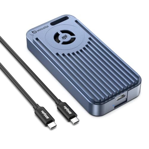 Gabinete M.2 NVMe 80Gbps con ventilador y compatibilidad Thunderbolt5/USB4 miniatura 1
