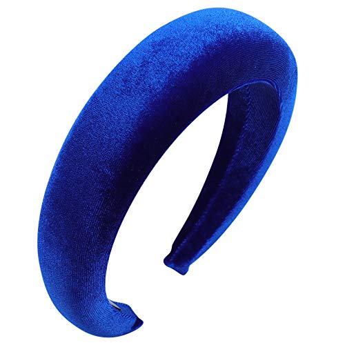 Oaoleer Padded Headbands Fashion Women Thick Velvet 90S Hair Accessories Head Band Fashion Headwear Wide Plastic Hairbands For Woman (8-Royal Blue) #TOP1