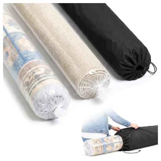 Verdanzia 3 Pack Rug Storage Bag, Include 1 Black Oxford Rug Bag and 2 Plastic Rug Bags, Fit Rugs to 6 X 9 Feet, Carpet Storage Bags with 5 Pcs Zip Tie Perfect for Moving, Packing, Shipping