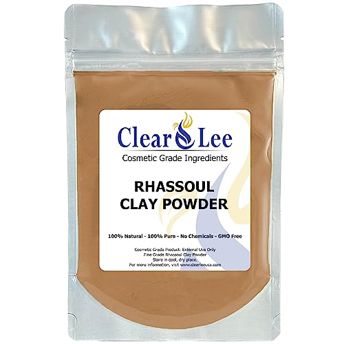Clearlee Cosmetic Grade Clay Powders Variety Pack - Kaolin, Bentonite, Dead Sea, Moroccan, Rhassoul Clay - 5 Pack - 100% Pure Natural Powder - Great For Sampling And Discovering Best Clay For Skin #TOP5