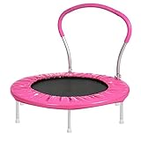 36-Inch Folding Toddler Trampoline with Bar, Mini Trampoline with Handle, 220Lbs Weight Capacity...