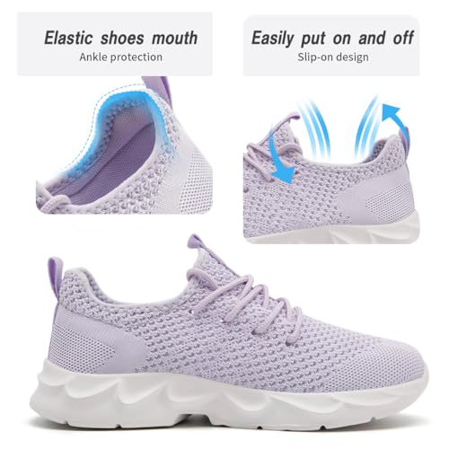 Image of DLWKIPV Womens Walking Shoes Slip On Sneakers Tennis Shoes Running Sport Workout Gym Shoes Athletic Non Slip Lightweight Breathable Fashion Casual Shoes for Travel Work