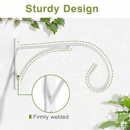 Miniatura 6 de Nuptio 2 Piezas Soporte Para Cesta Colgante Blanco, Ganchos Para Colgar Pared, Soporte Para Plantas Colgantes, Ganchos Para Colgar El Jardín, Soporte Para Exteriores Plantas Macetas Linternas
