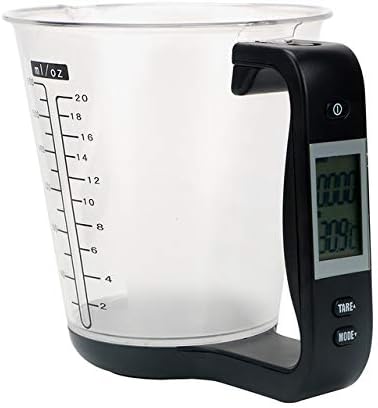 Electronic Measuring Cup Kitchen Scales Digital Beaker Measurement Cups with LCD Display (Black)