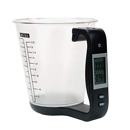 Electronic Measuring Cup Kitchen Scales Digital Beaker Measurement Cups with LCD Display (Black)