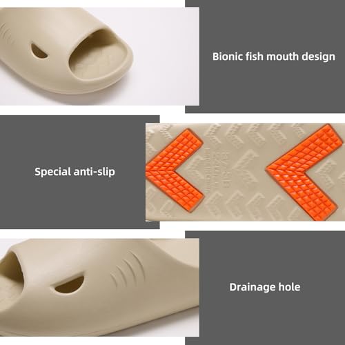 Non-Slip Shower Slippers for Men Women Cloud Slides Sandals Thick Sole House Beach Sliders Comfort Lightweight Pillow Shoes Easy to Clean Quick-Drying Pink Purple Brown Beige Khaki Grassgreen Lakegreen Black3