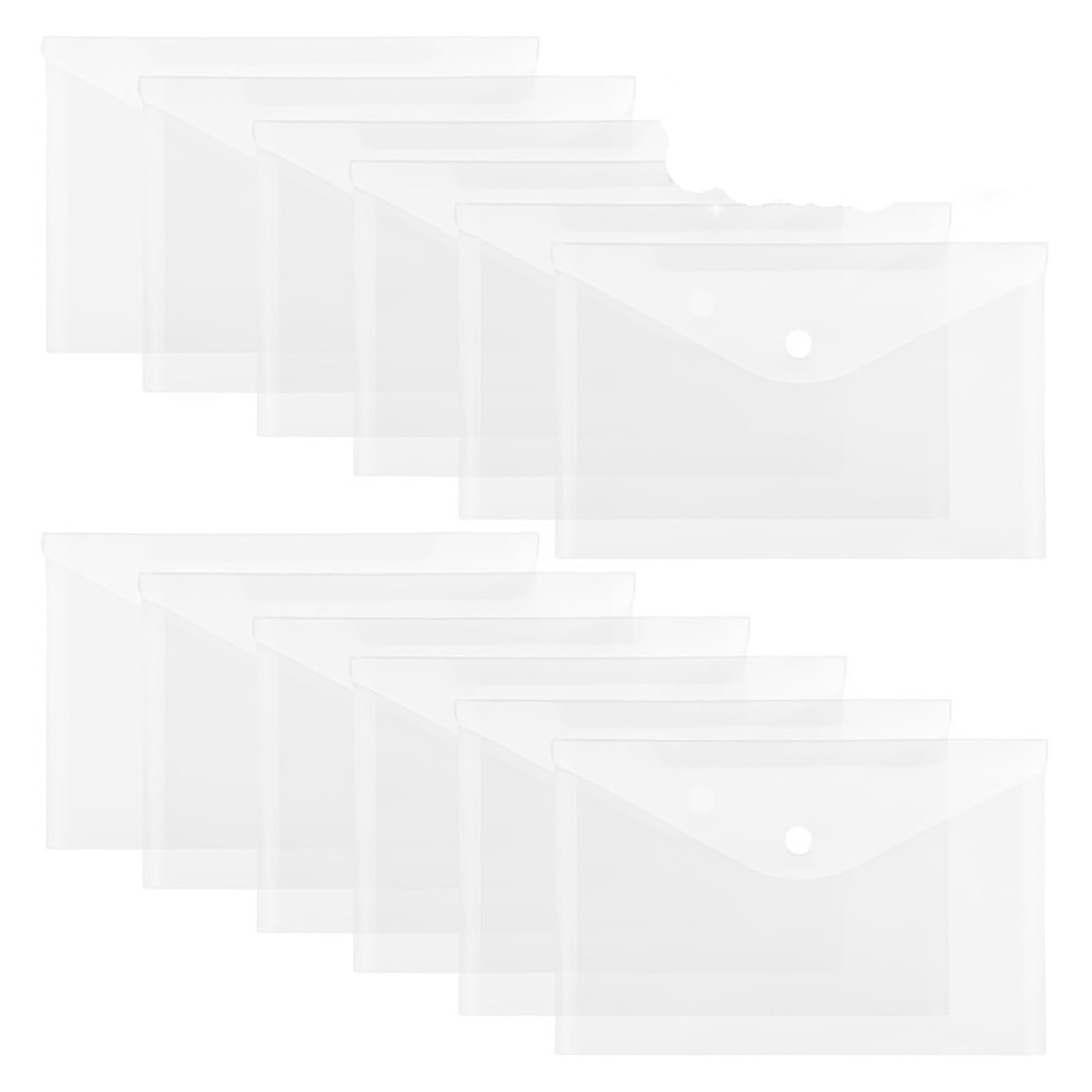 Cartelline Trasparenti Confezione da 25 buste trasparenti formato A5 con chiusura a scatto, impermeabili for documenti d'ufficio, ricevute