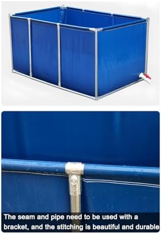 Durable PVC Fish Pond - Rectangular Above Ground Pool with Steel Frame, Foldable Water Storage Tank, Easy Setup for Camping, Backyard, Garden, Outdoor Decor