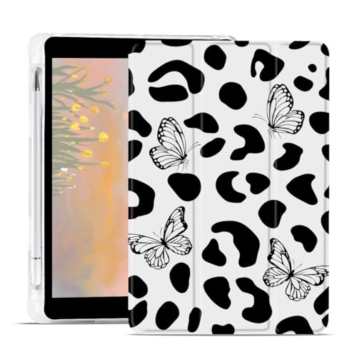 Étui iPad 2018 antichoc en cuir souple résistant avec motif papillon élégant