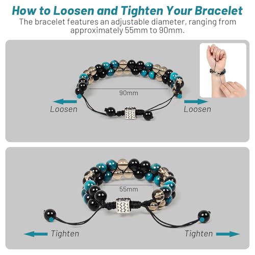 8mm Gemstone Bracelet for Men and Women, Healing Crystal Bead Bracelet, Bring Luck, Protect, Balance4