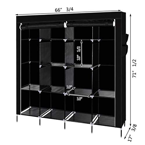 Armoire à vêtements portable à 12 étagères pour maximiser le rangement