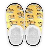 Boccsty Yellow School Bus Pattern Spa Slippers House Slippers Indoor Outdoor Home Shoes L for Men Woman